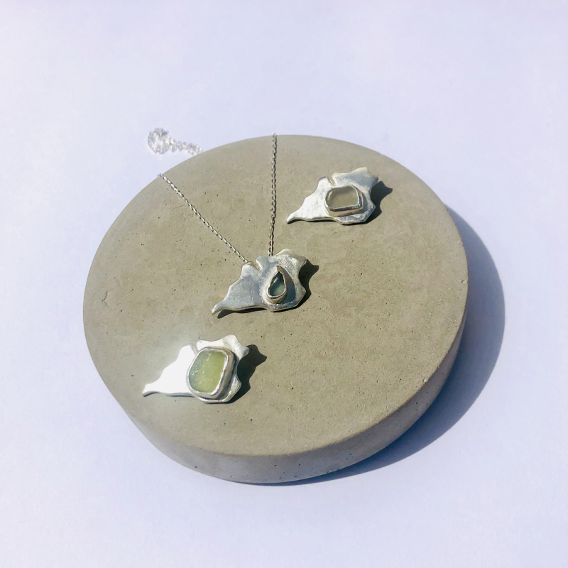 Isle of Wight Pendant with Sea Glass Setting