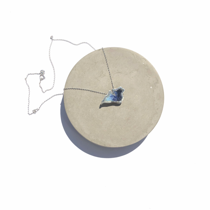 Enamel Isle of Wight Pale Blue and Navy