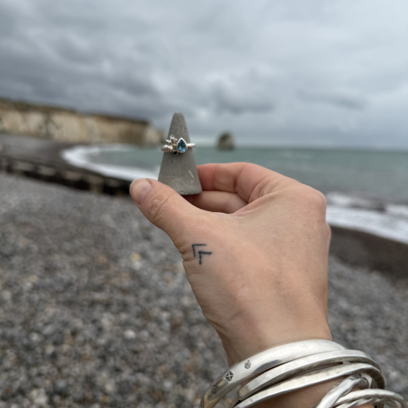 In the Tide Pear Ring | London Blue Topaz & 9ct Gold