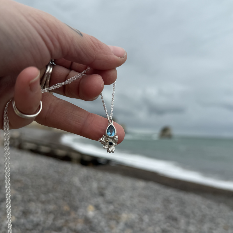 In the Tide Pear Water Drop Pendant | London Blue Topaz & 9ct Gold