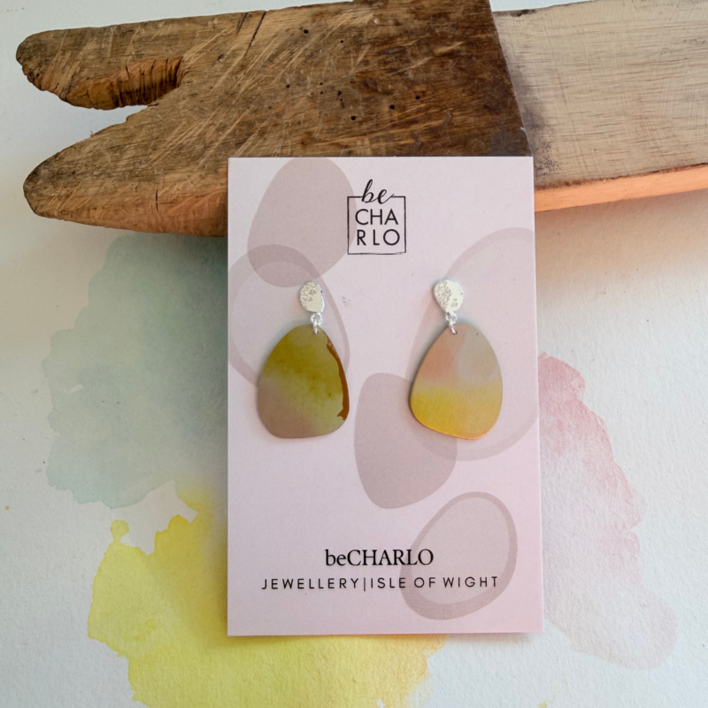Watercolour Pebble Drop Earrings – Peach Horizon
